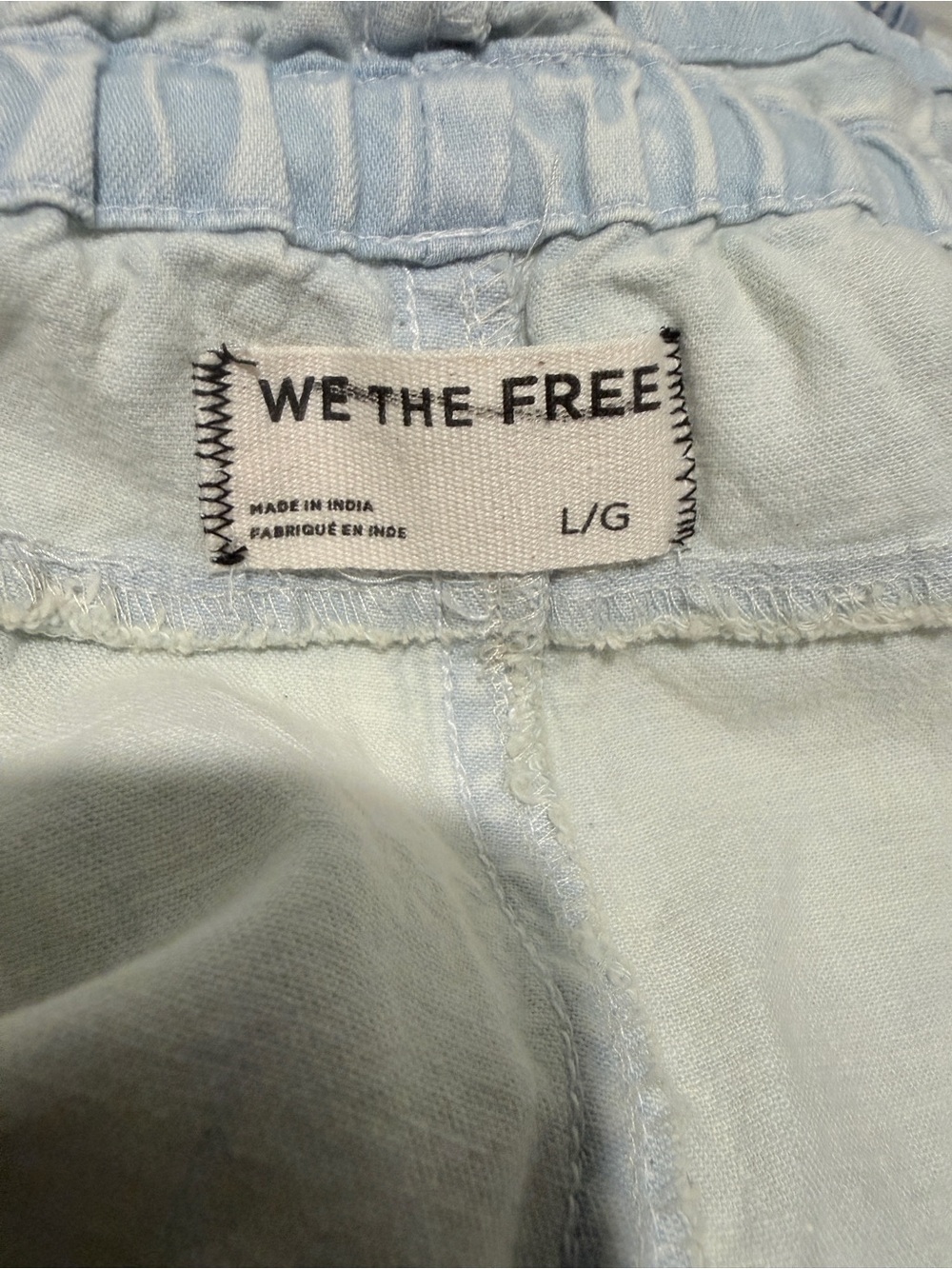 Free People We the Free Daybreak Jeans Side Tie Eyelet Pull On Pants LG NWOT - Picture 3 of 9